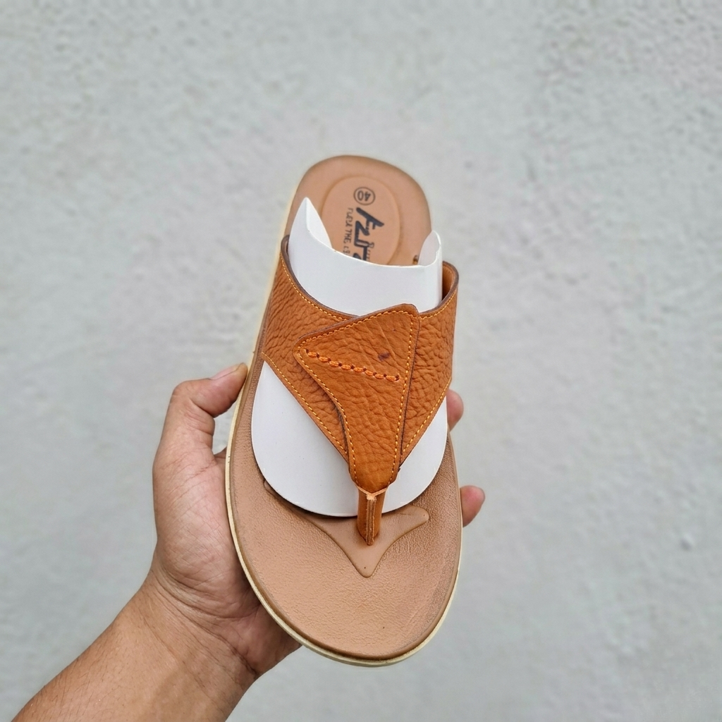 TWO STRAP LEATHER SANDAL- AVAN